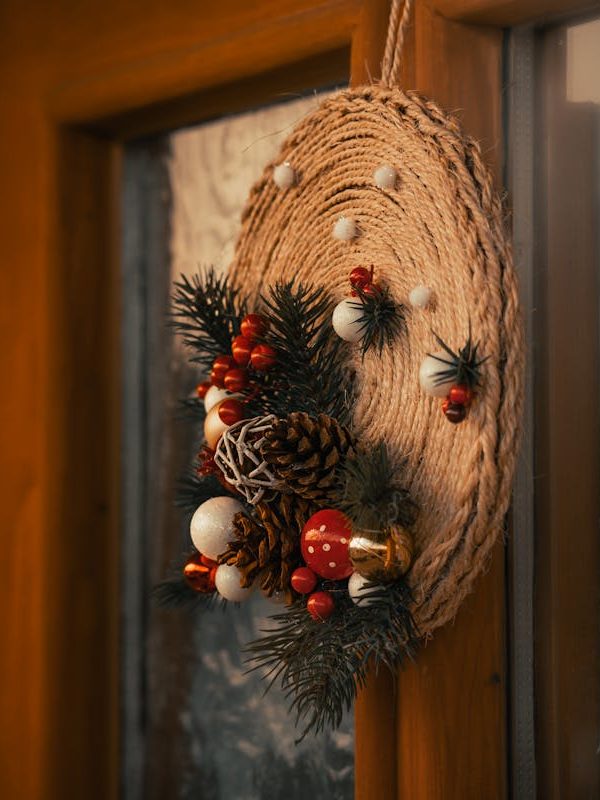 Decoração de natal para porta de apartamento