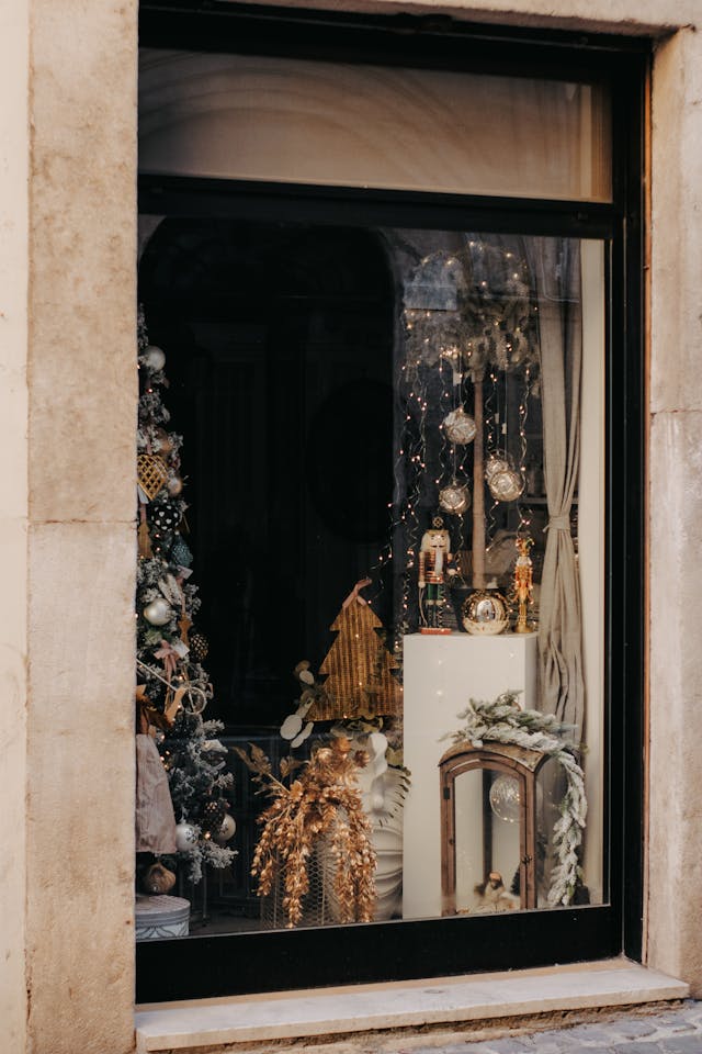 Decoração de Natal para vitrine de Loja