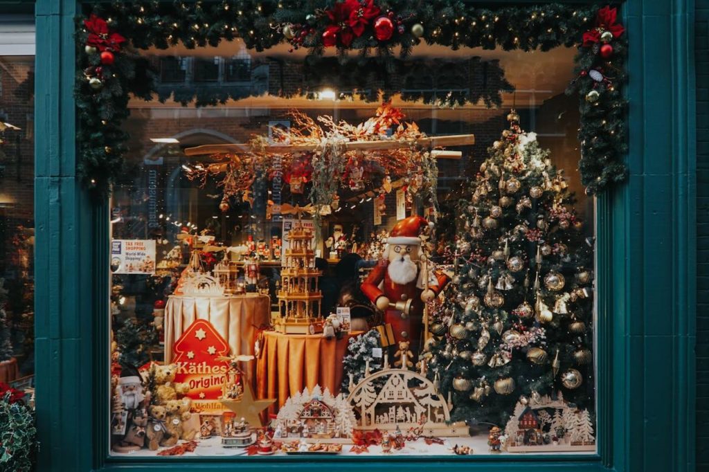 Decoração de Natal para vitrine de Loja