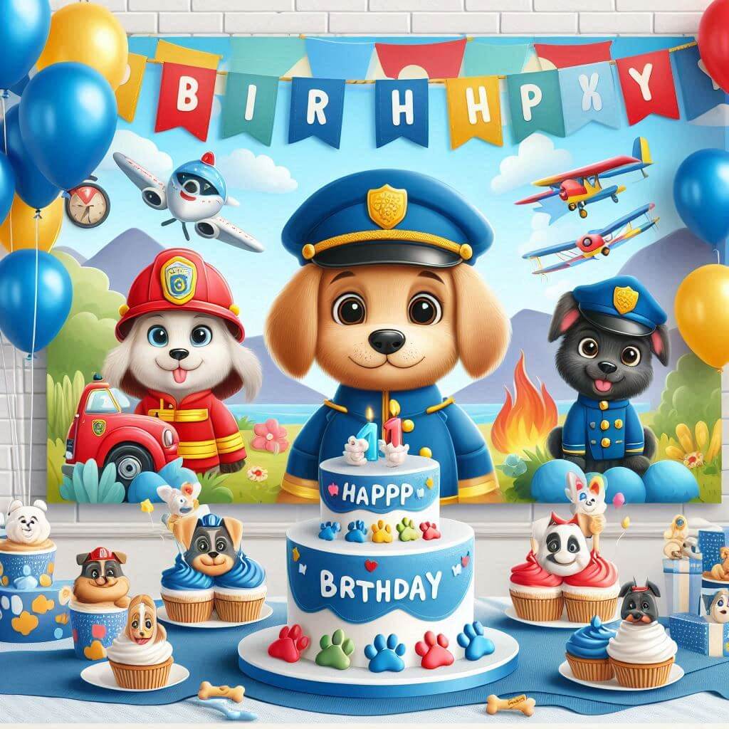 Decoração de aniversário patrulha canina