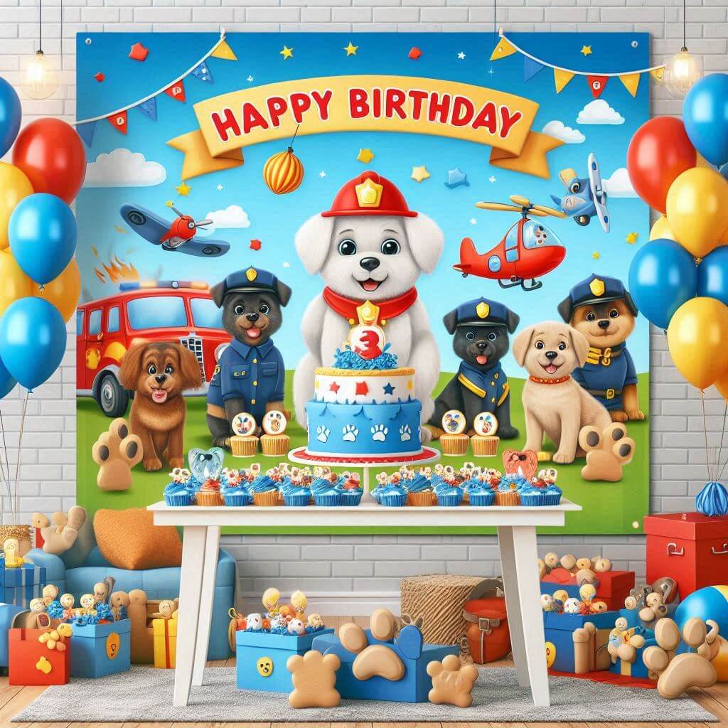 Decoração de aniversário patrulha canina