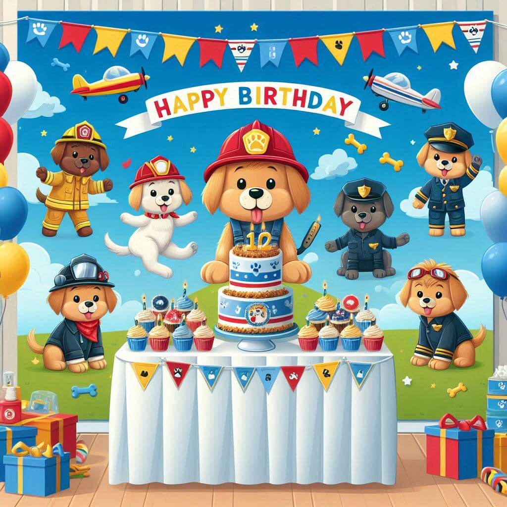 Decoração de aniversário patrulha canina