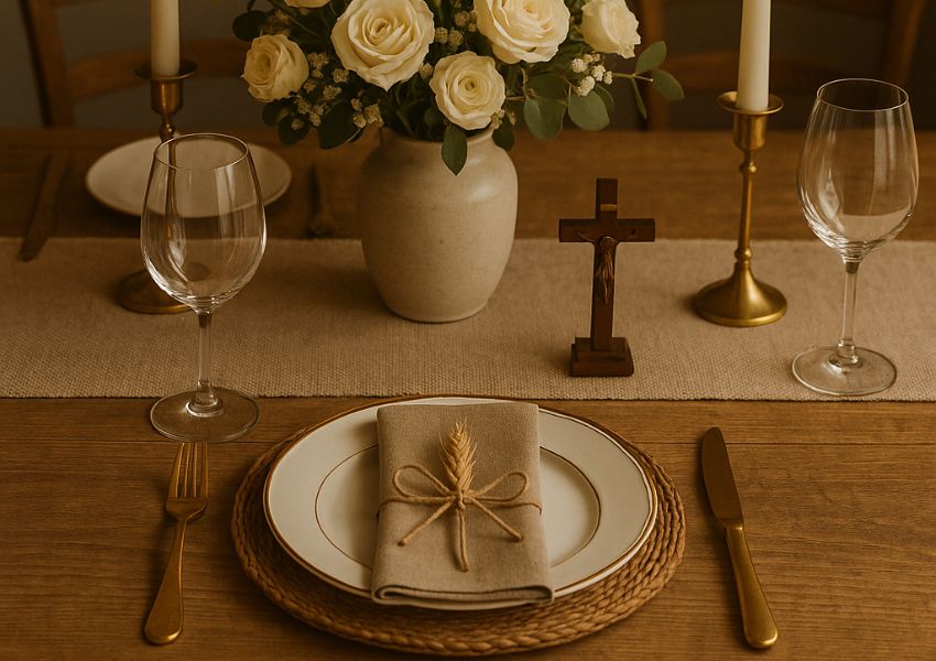 Mesa posta para Corpus Christi