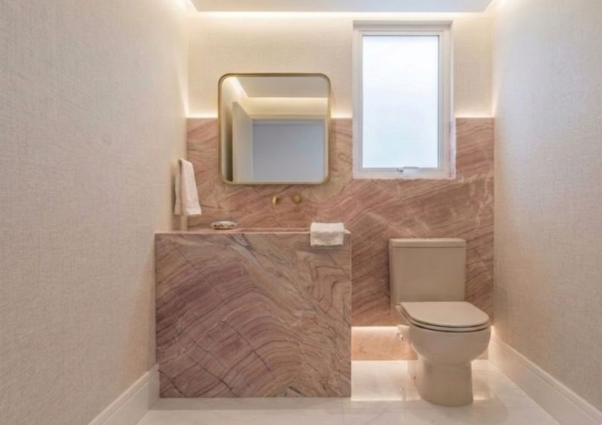 Quartzito rosa negroni - Uso de imagem exclusivo Papo de Arquiteta